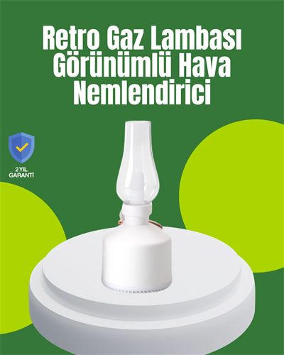 USB Şarjlı Retro Gaz Lambası Hava Nemlendirici Led Atmosfer Işıklı