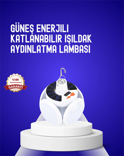 USB ve Solar Şarjlı Katlanabilir 5 Taraflı LED Lamba