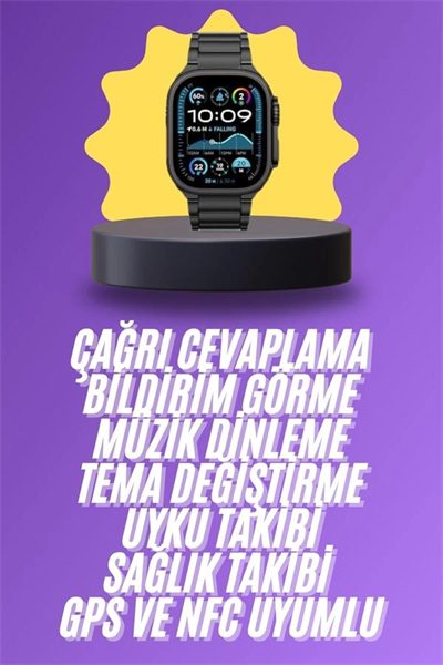 Ultra 3 Kordonlu Amoled Ekran Akıllı Saat Çok Fonksiyonlu Uyku ve Sağlık Takibi