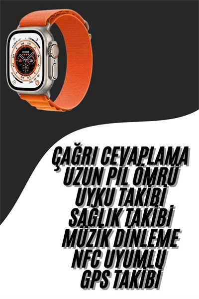 Ultra Max Kordon Kilitli Akıllı Saat Amoled Ekran Titreşimli Çağrı Cevaplayabilen