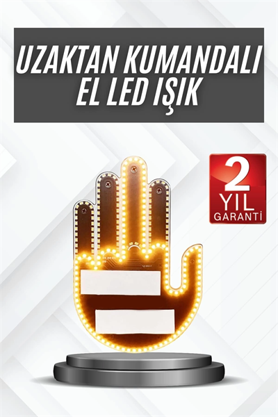 Uzaktan Kumandalı El Orta Parmak Led Araç Camına Özel