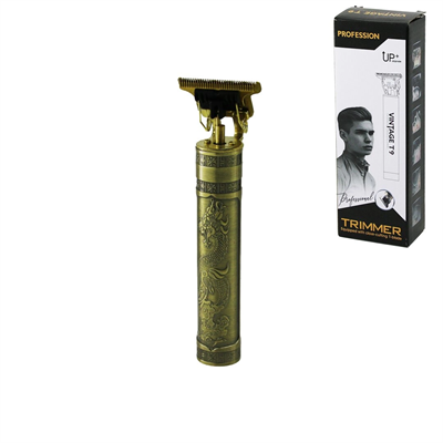 VINTAGE T9 ( T BIÇAK ) ( BASKILI PLASTİK GÖVDE ) ( ENSE ÇİZİM & SAÇ SAKAL KESME ) TRAŞ MAKİNESİ ( USB ŞARJLI )*100