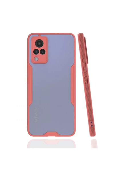 Vivo V21 Kılıf Platin Silikon - Pembe