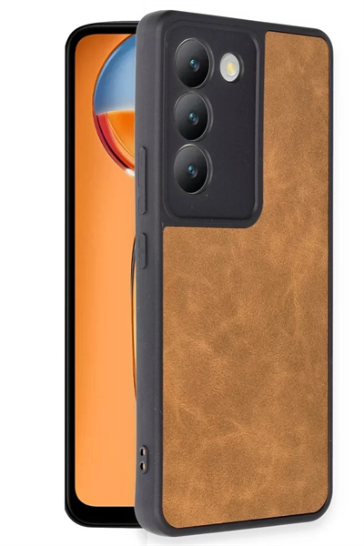 Vivo V30 Lite 4G Kılıf Aras Deri Kapak - Taba