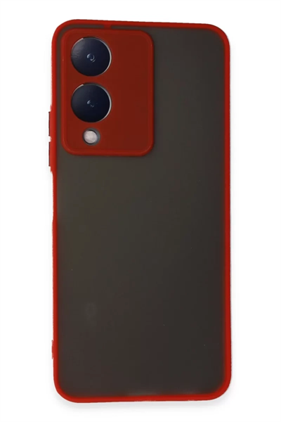 Vivo Y17S Kılıf Montreal Silikon Kapak - Kırmızı