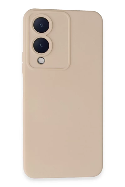 Vivo Y17S Kılıf Nano içi Kadife Silikon - Pudra