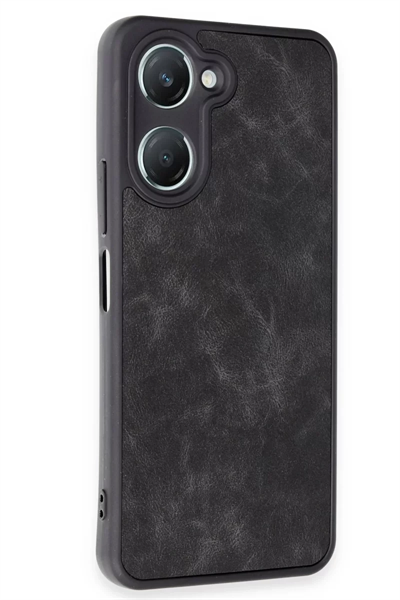 Vivo Y18 Kılıf Aras Deri Kapak - Siyah