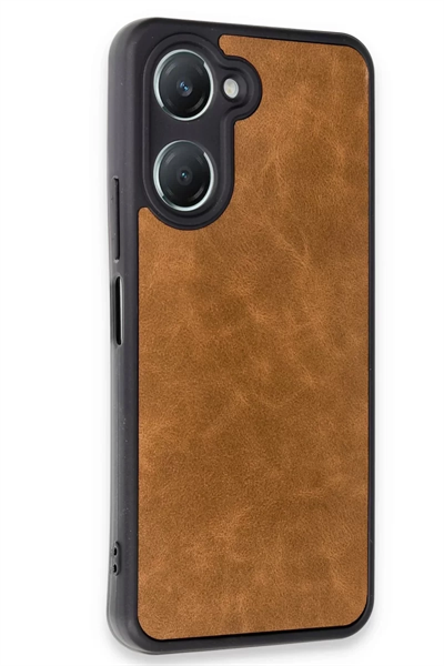 Vivo Y18 Kılıf Aras Deri Kapak - Taba