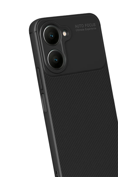 Vivo Y18 Kılıf Auto Focus Karbon Kapak - Siyah