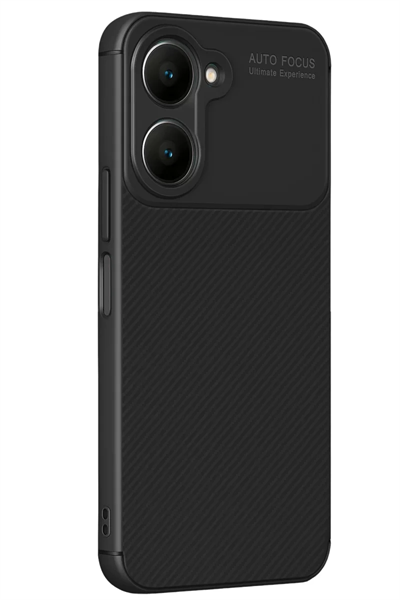 Vivo Y18 Kılıf Auto Focus Karbon Kapak - Siyah