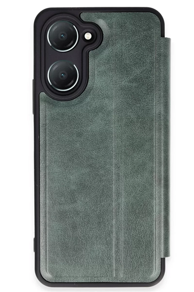 Vivo Y18 Kılıf Flip Cover - Koyu Yeşil