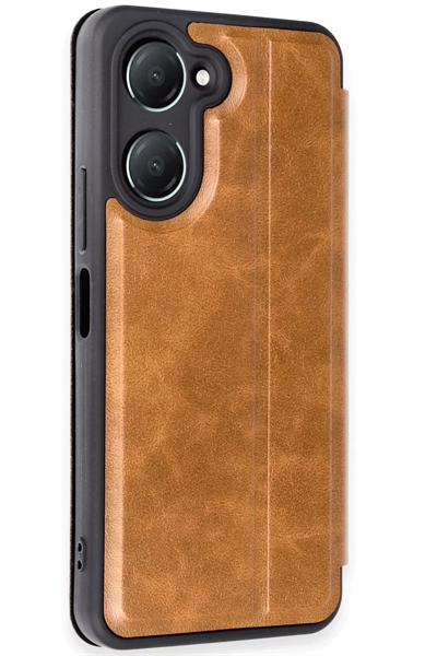 Vivo Y18 Kılıf Flip Cover - Taba