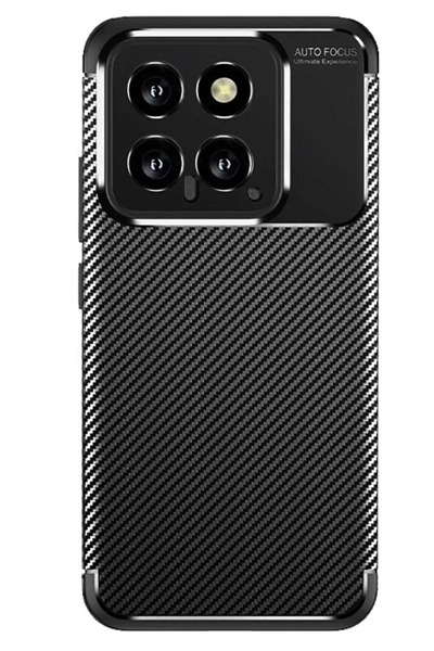 Xiaomi Mi 14T Kılıf Auto Focus Karbon Kapak - Siyah