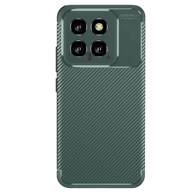 Xiaomi Mi 14T Kılıf Auto Focus Karbon Kapak - Koyu Yeşil