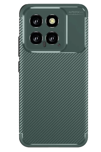 Xiaomi Mi 14T Kılıf Auto Focus Karbon Kapak - Koyu Yeşil