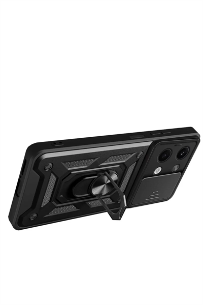 Xiaomi Poco X6 Kılıf Pars Lens Yüzüklü Silikon - Yeşil