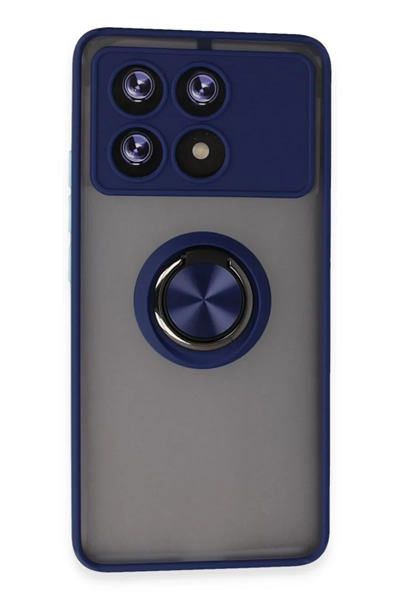 Xiaomi Poco X6 Pro Kılıf Montreal Yüzüklü Silikon Kapak - Lacivert