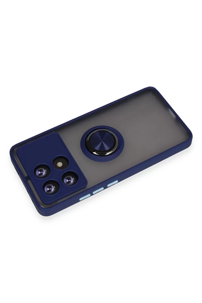 Xiaomi Poco X6 Pro Kılıf Montreal Yüzüklü Silikon Kapak - Lacivert