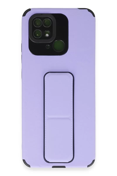 Xiaomi Redmi 10C Kılıf Mega Standlı Silikon - Lila