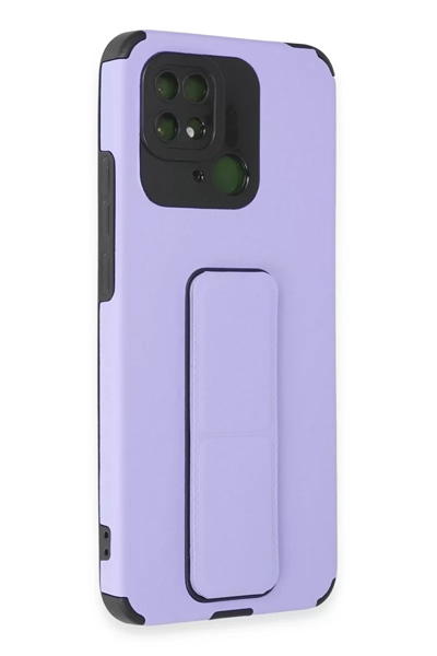 Xiaomi Redmi 10C Kılıf Mega Standlı Silikon - Lila