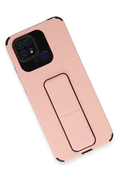 Xiaomi Redmi 10C Kılıf Mega Standlı Silikon - Pudra