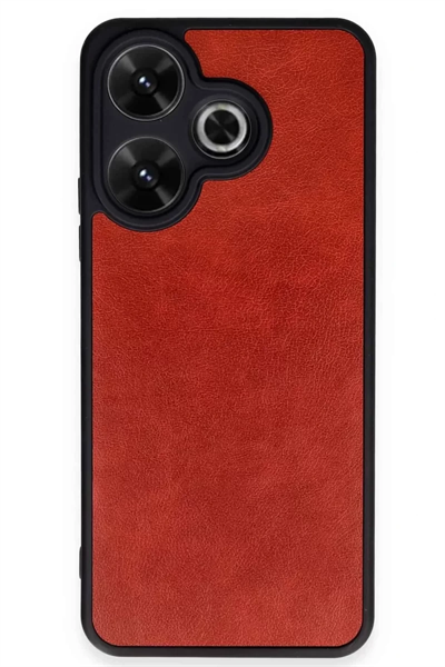 Xiaomi Redmi 13 4G Kılıf Aras Deri Kapak - Kırmızı