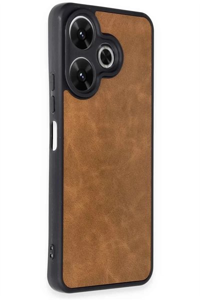 Xiaomi Redmi 13 4G Kılıf Aras Deri Kapak - Taba