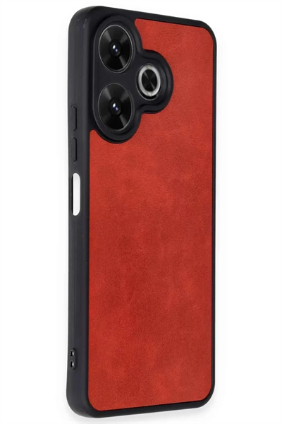 Xiaomi Redmi 13 4G Kılıf Aras Deri Kapak - Kırmızı