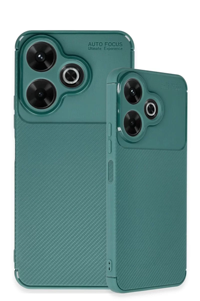 Xiaomi Redmi 13 4G Kılıf Auto Focus Karbon Kapak - Koyu Yeşil