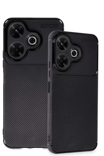 Xiaomi Redmi 13 4G Kılıf Auto Focus Karbon Kapak - Siyah