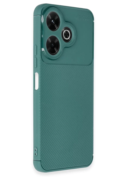 Xiaomi Redmi 13 4G Kılıf Auto Focus Karbon Kapak - Koyu Yeşil