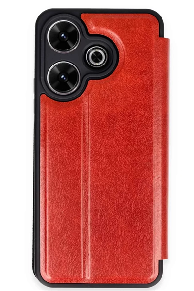 Xiaomi Redmi 13 4G Kılıf Flip Cover - Kırmızı