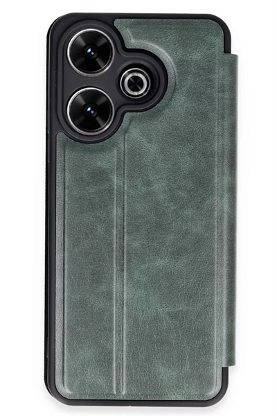 Xiaomi Redmi 13 4G Kılıf Flip Cover - Koyu Yeşil