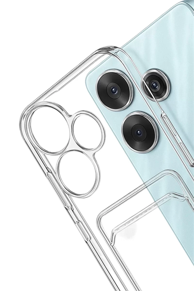 Xiaomi Redmi 13 4G Kılıf Kart Şeffaf Silikon - Şeffaf