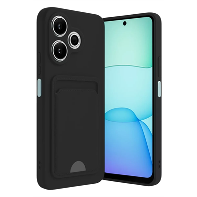Xiaomi Redmi 13 4G Kılıf Kelvin Kartvizitli Silikon - Siyah
