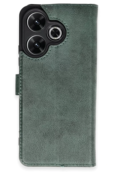 Xiaomi Redmi 13 4G Kılıf Trend S Plus Kapaklı Kılıf - Yeşil
