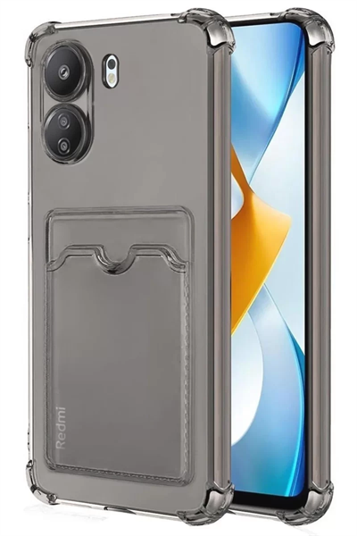 Xiaomi Redmi 13C Kılıf Kart Şeffaf Silikon - Şeffaf