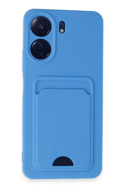 Xiaomi Redmi 13C Kılıf Kelvin Kartvizitli Silikon - Mavi
