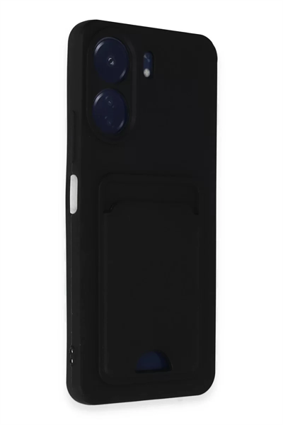 Xiaomi Redmi 13C Kılıf Kelvin Kartvizitli Silikon - Siyah
