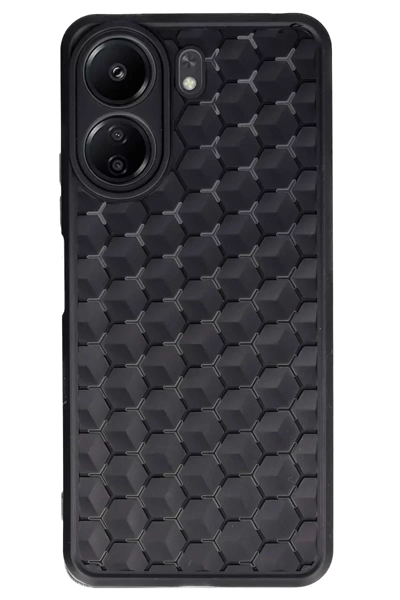 Xiaomi Redmi 13C Kılıf Petek Silikon Kapak - Siyah