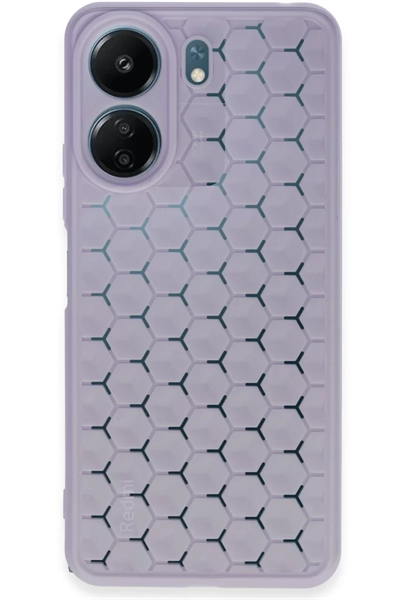 Xiaomi Redmi 13C Kılıf Petek Silikon Kapak - Lila