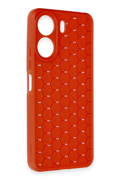 Xiaomi Redmi 13C Kılıf Petek Silikon Kapak - Kırmızı