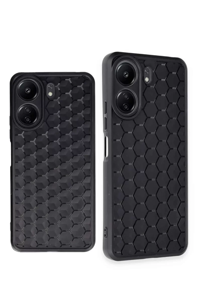 Xiaomi Redmi 13C Kılıf Petek Silikon Kapak - Siyah