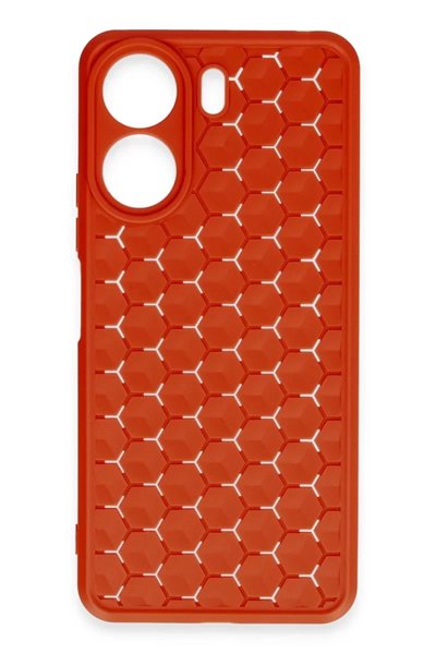 Xiaomi Redmi 13C Kılıf Petek Silikon Kapak - Kırmızı