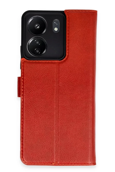 Xiaomi Redmi 13C Kılıf Trend S Plus Kapaklı Kılıf - Kırmızı