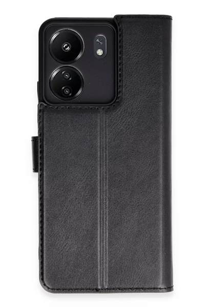 Xiaomi Redmi 13C Kılıf Trend S Plus Kapaklı Kılıf - Siyah
