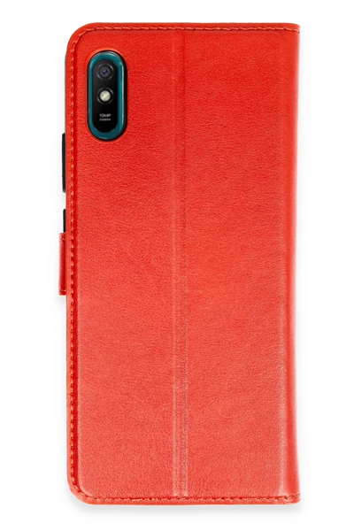 Xiaomi Redmi 9A Kılıf Trend S Plus Kapaklı Kılıf - Kırmızı