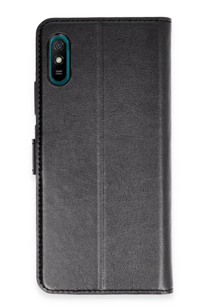 Xiaomi Redmi 9A Kılıf Trend S Plus Kapaklı Kılıf - Siyah