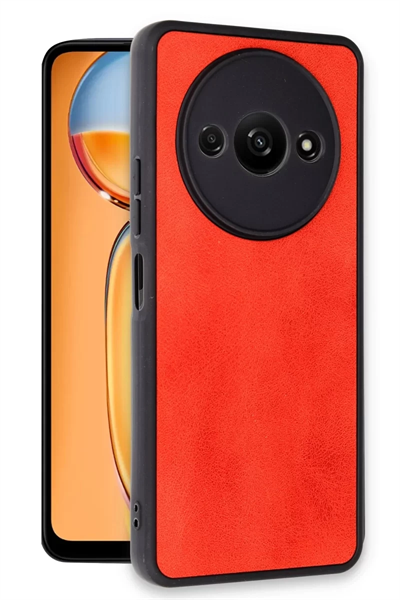 Xiaomi Redmi A3 4G Kılıf Aras Deri Kapak - Kırmızı