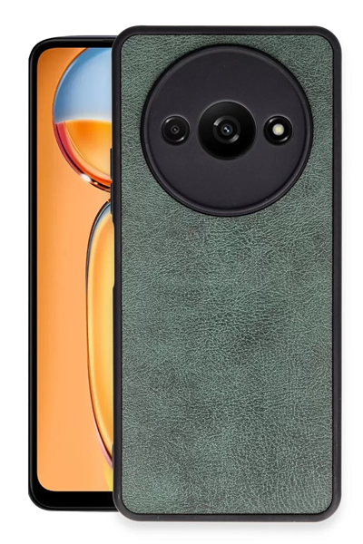 Xiaomi Redmi A3 4G Kılıf Aras Deri Kapak - Koyu Yeşil